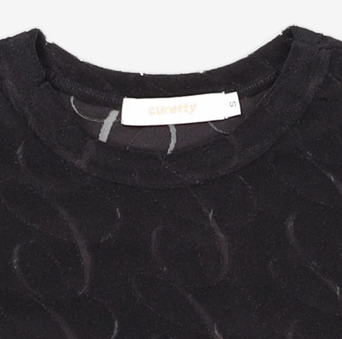 큐리티(CURETTY) C BURNOUT BASIC T-SHIRT_BLACK S