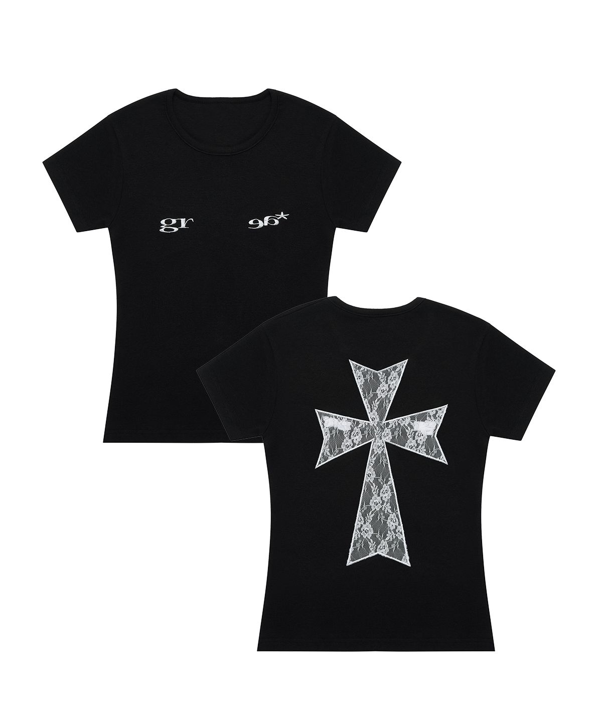 그레이버(GRAVER) [WOMAN]LACE BACK CROSS 반팔티_2color