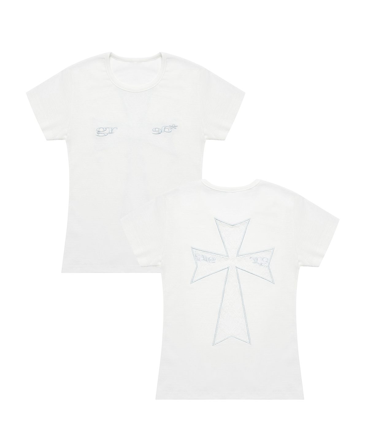 그레이버(GRAVER) [WOMAN]LACE BACK CROSS 반팔티_2color