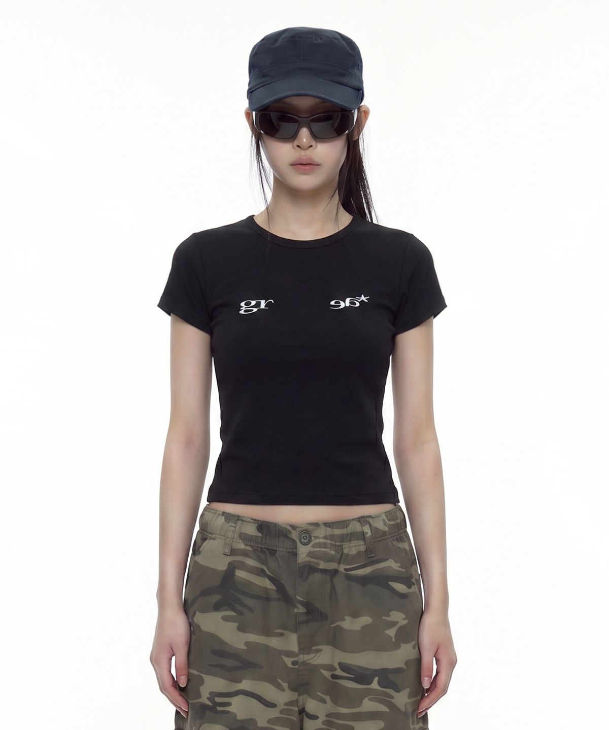 그레이버(GRAVER) [WOMAN]LACE BACK CROSS 반팔티_2color