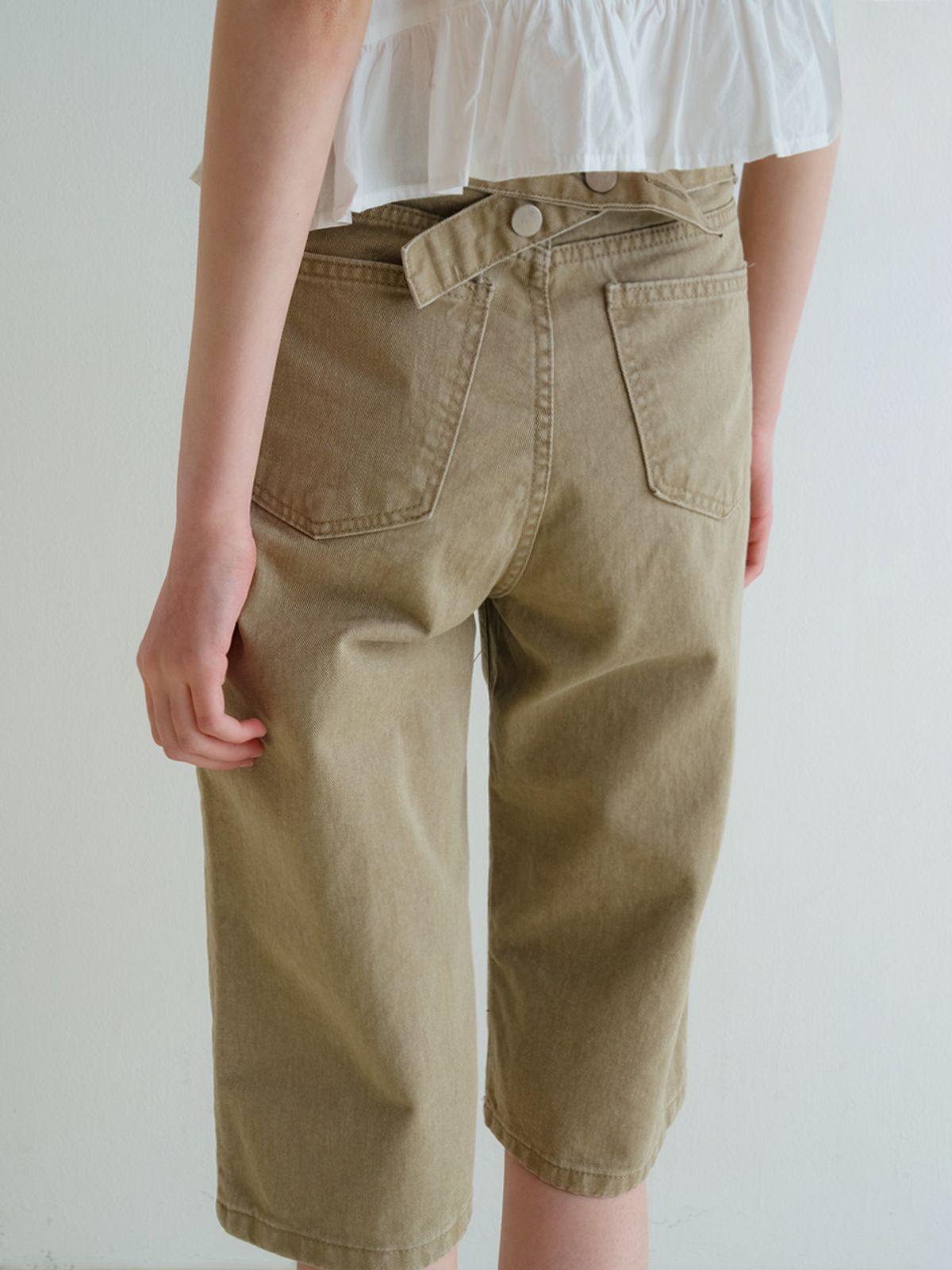 뮈르뮈르(MURMURE) 켄느 벨트 버뮤다 코튼 팬츠_Kenne Pants
