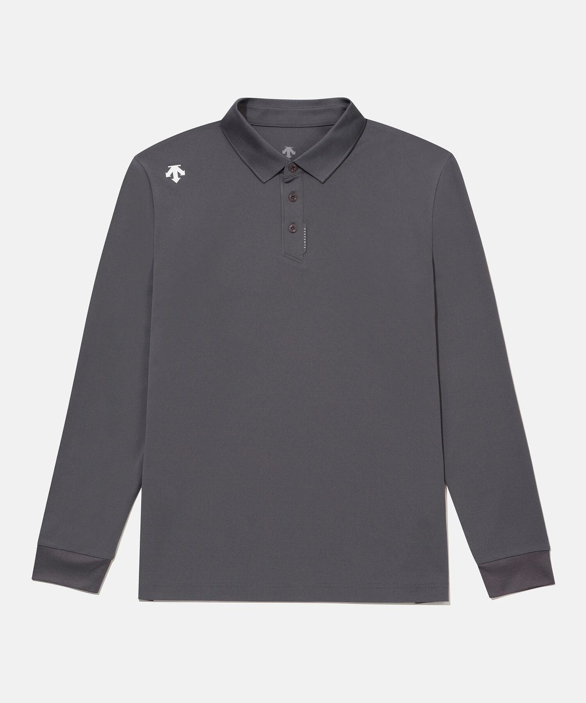 데상트(DESCENTE) 터프 폴로 긴팔 티셔츠 차콜 그레이 SR323UPL81