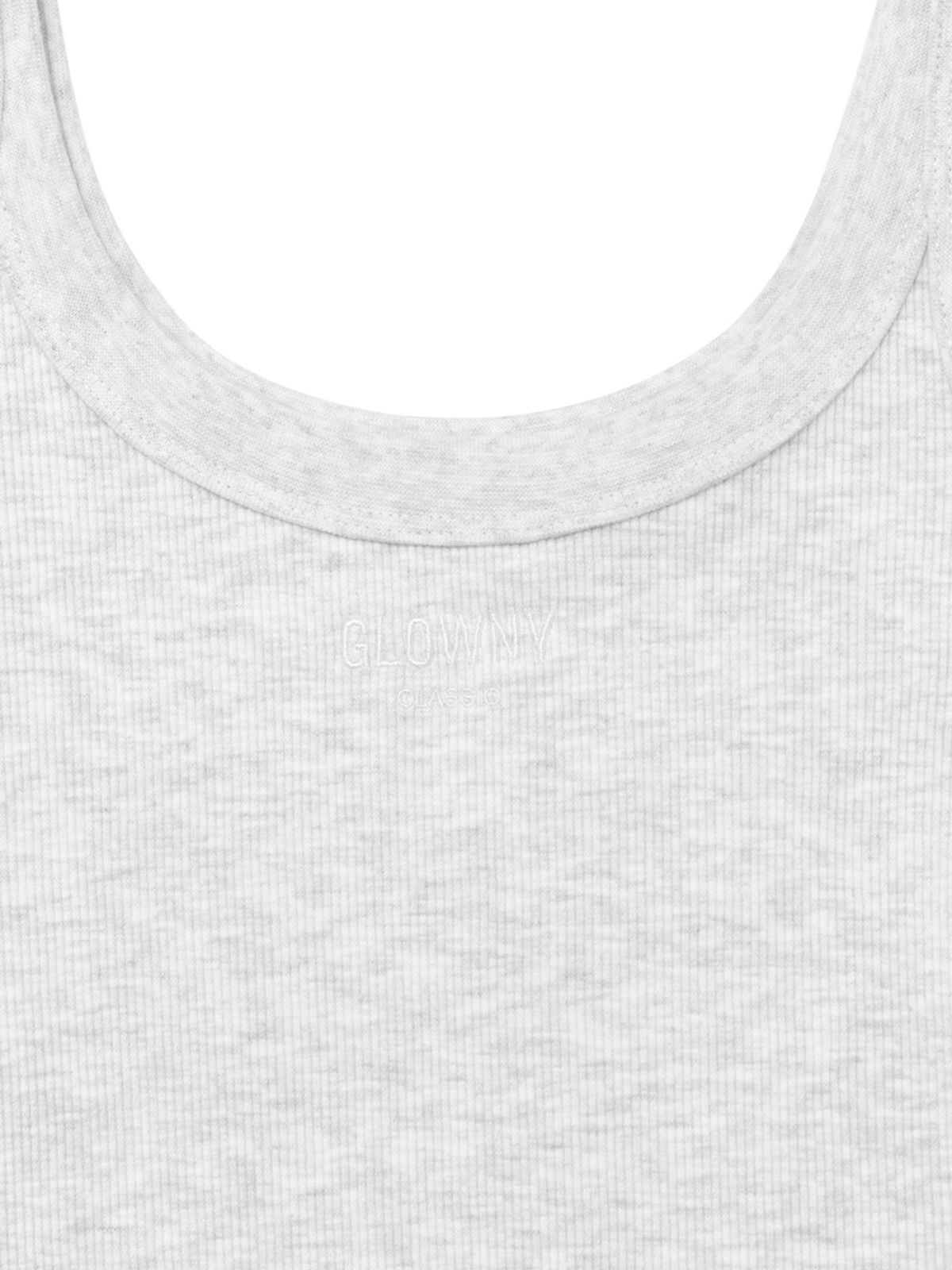 글로니(GLOWNY) G SCOOP NECK BODYSUIT (WHITE MELANGE)