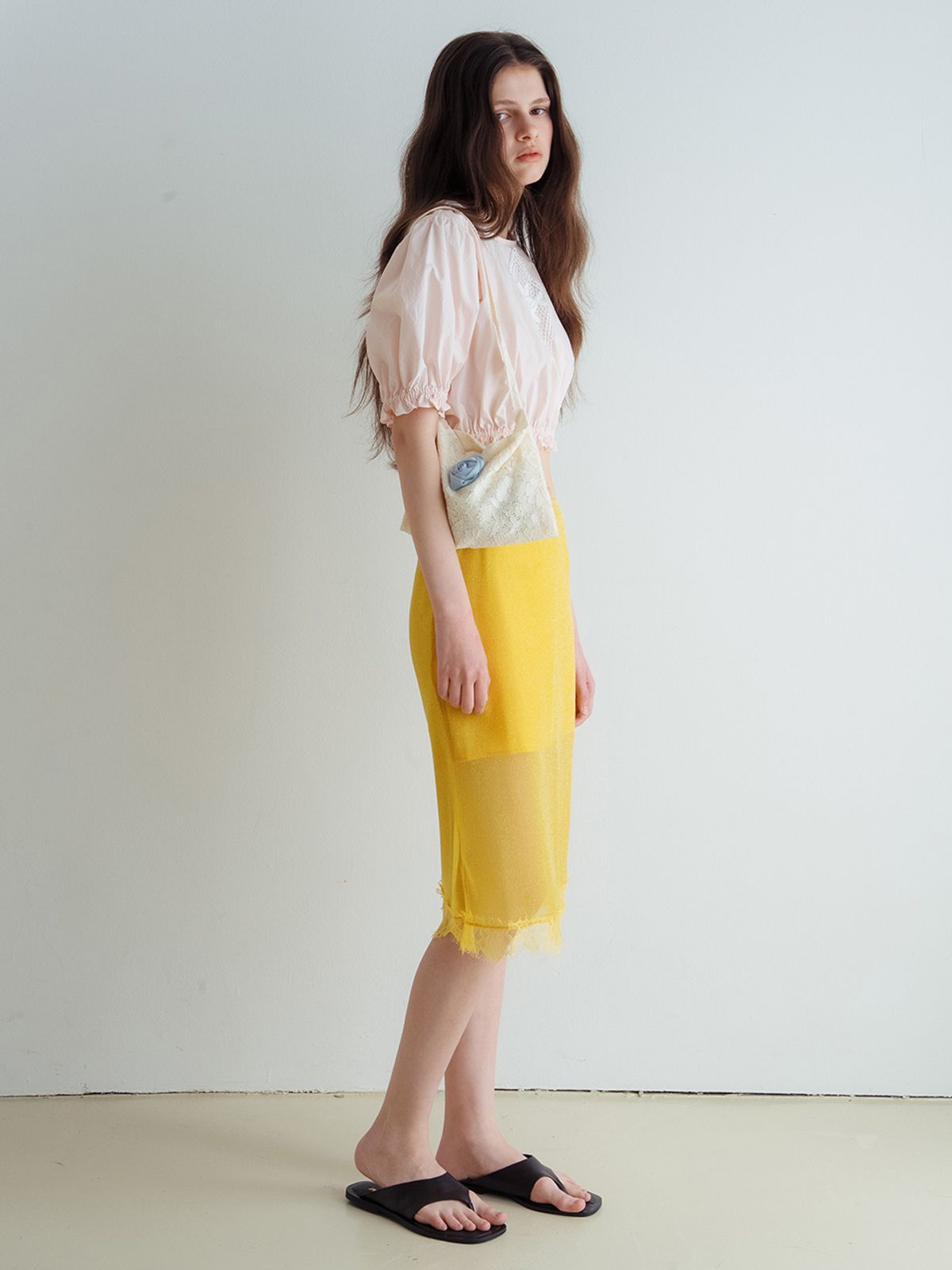 뮈르뮈르(MURMURE) 파베 글리터 레이어드 시어 스커트_Pave Skirt