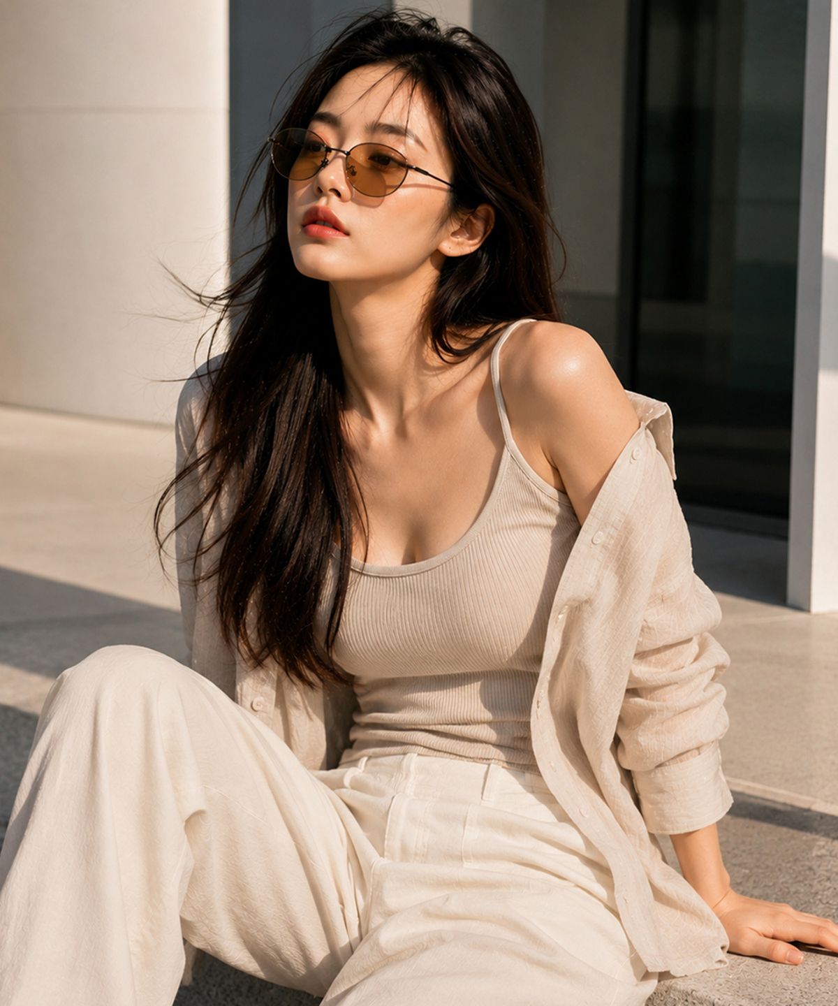 투디터(2DITOR) ACM 빈티지 슬림 메탈 선글라스 나일론 틴트렌즈 C1 브라운틴트