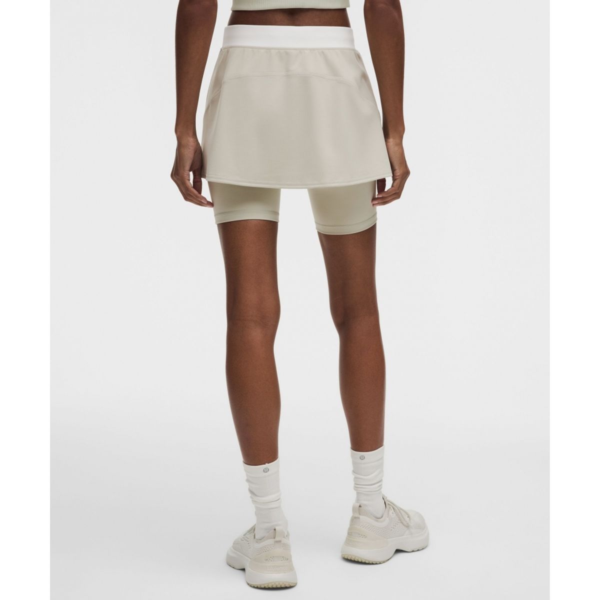 룰루레몬(LULULEMON) Everlux™ 컬러블록 레이어드 스커트  MHAZ WHT