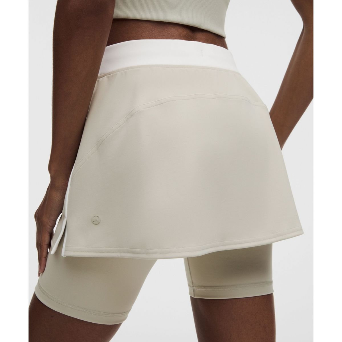 룰루레몬(LULULEMON) Everlux™ 컬러블록 레이어드 스커트  MHAZ WHT