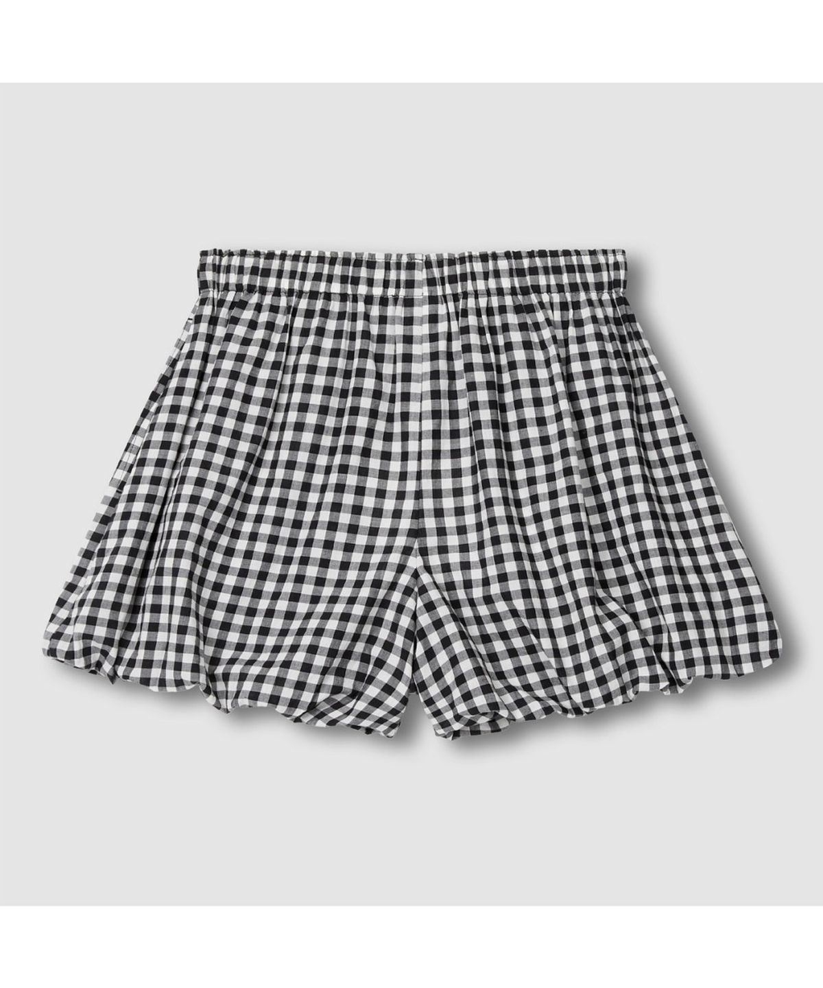 자주(JAJU) 여 체크 셔링 블루머 라운지 팬츠_다크 블랙