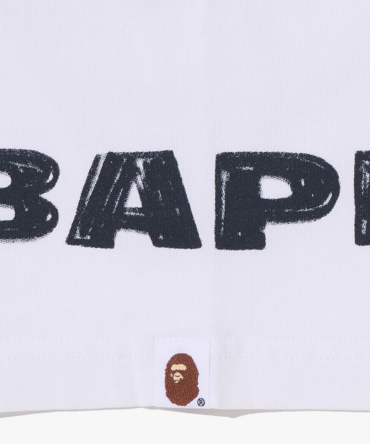베이프(BAPE) 헤비 워시 핸드 드로우 풋볼 멀티로고 릴렉스드 핏 티셔츠(M) WHITE