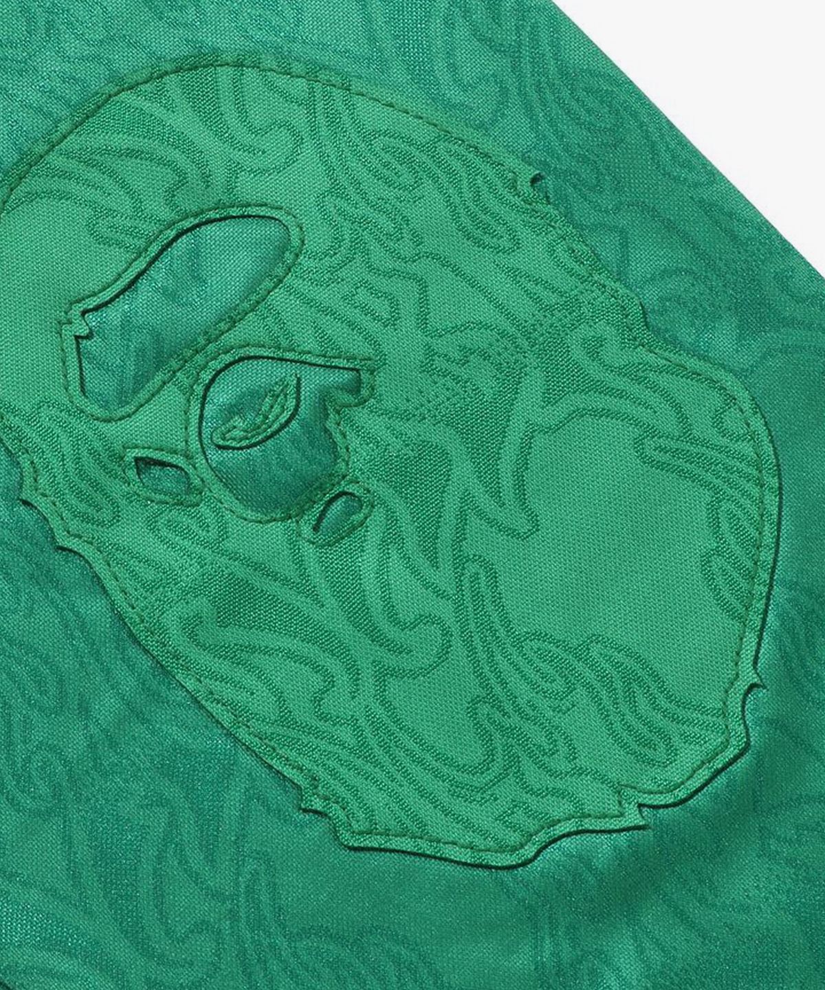 베이프(BAPE) 에이프 플레임 모노그램 자카드 로고 릴렉스트 핏 풋볼 저지(M) GREEN