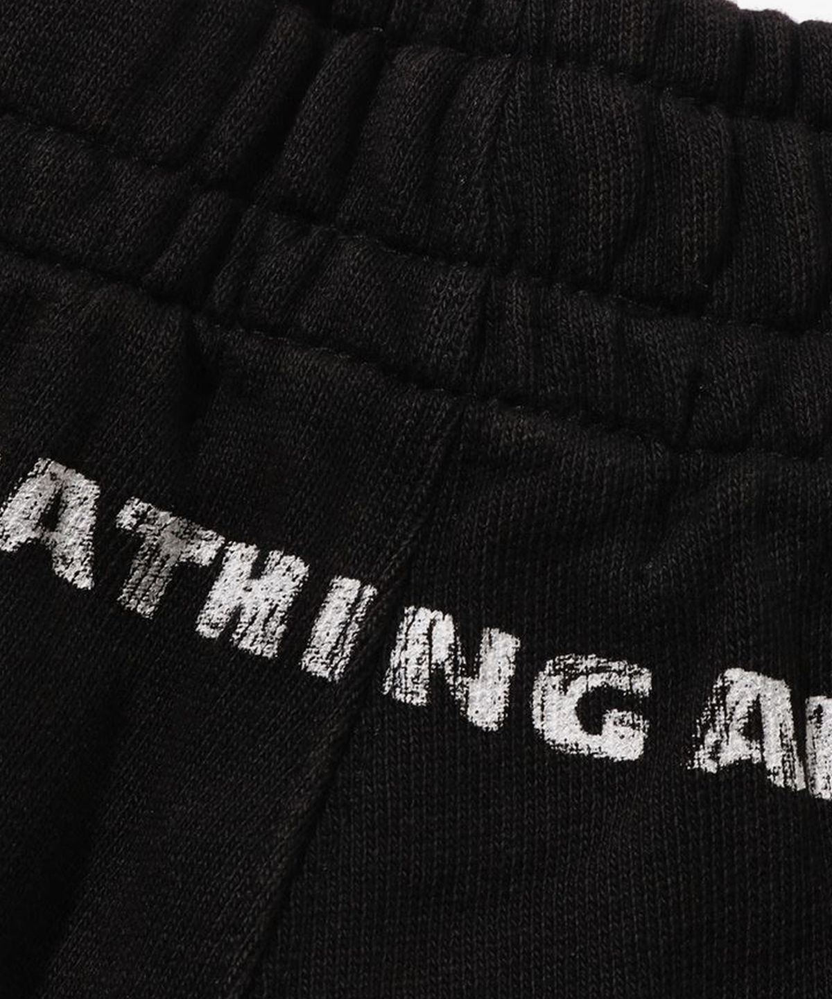 베이프(BAPE) 헤비 워시 핸드 드로우 풋볼 멀티로고 릴렉스드 핏 스웨트 쇼츠(M) BLACK