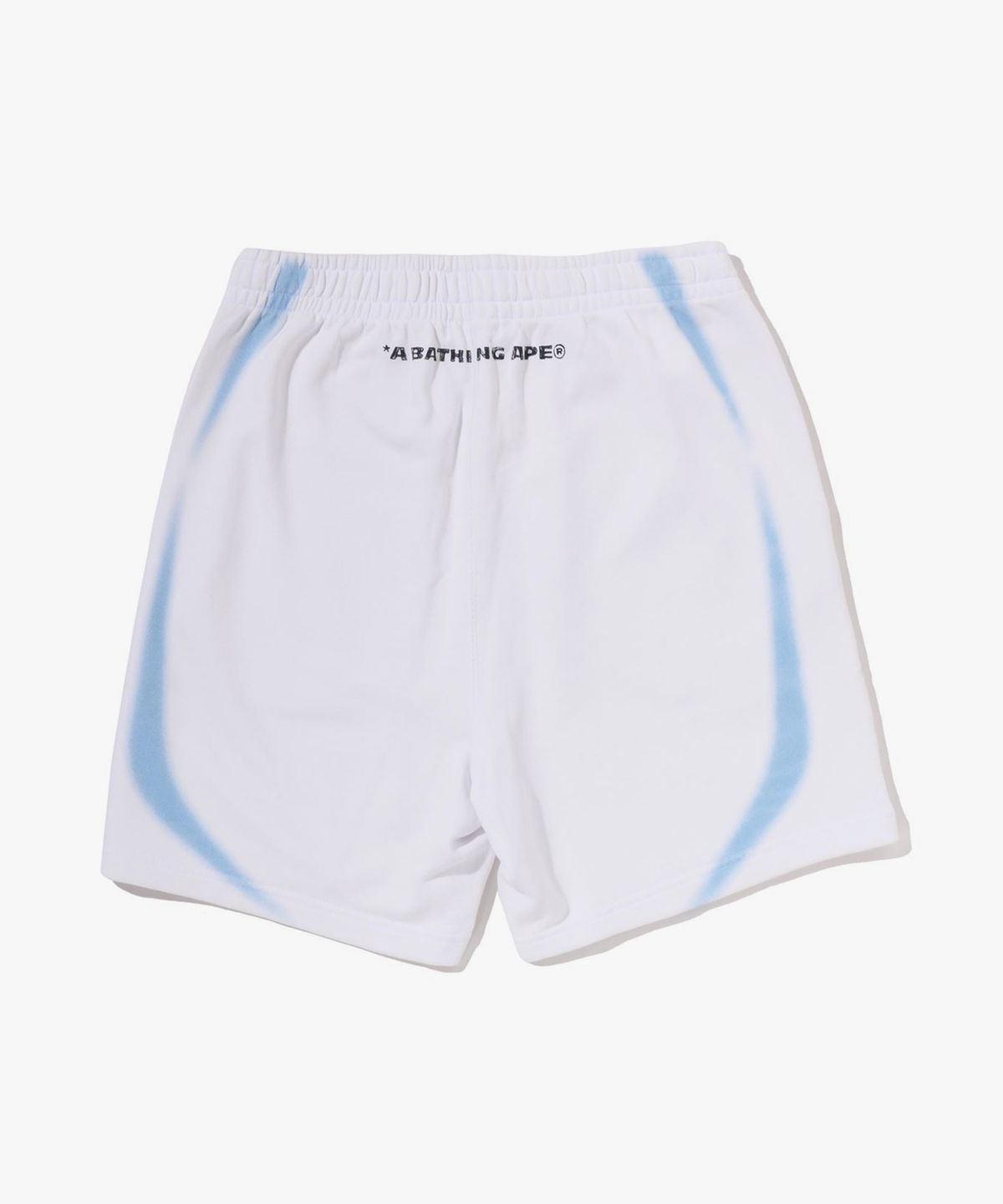 베이프(BAPE) 헤비 워시 핸드 드로우 풋볼 멀티로고 릴렉스드 핏 스웨트 쇼츠(M) WHITE