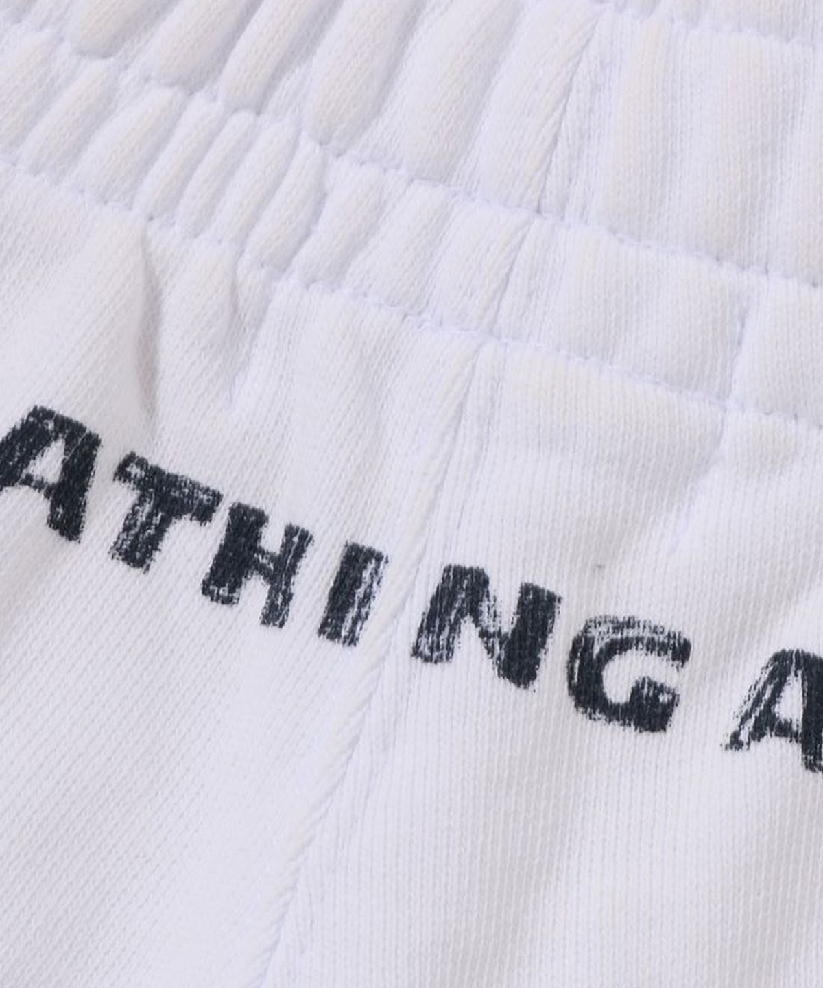 베이프(BAPE) 헤비 워시 핸드 드로우 풋볼 멀티로고 릴렉스드 핏 스웨트 쇼츠(M) WHITE