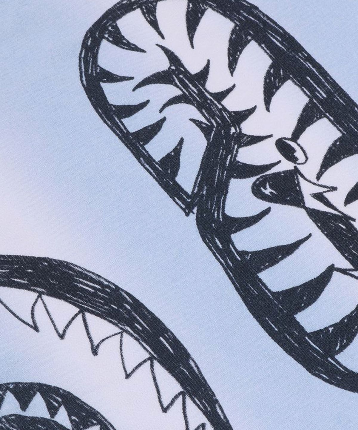 베이프(BAPE) 핸드 드로우 풋볼 샤크 릴렉스드 핏 풀 집 후드(M) WHITE