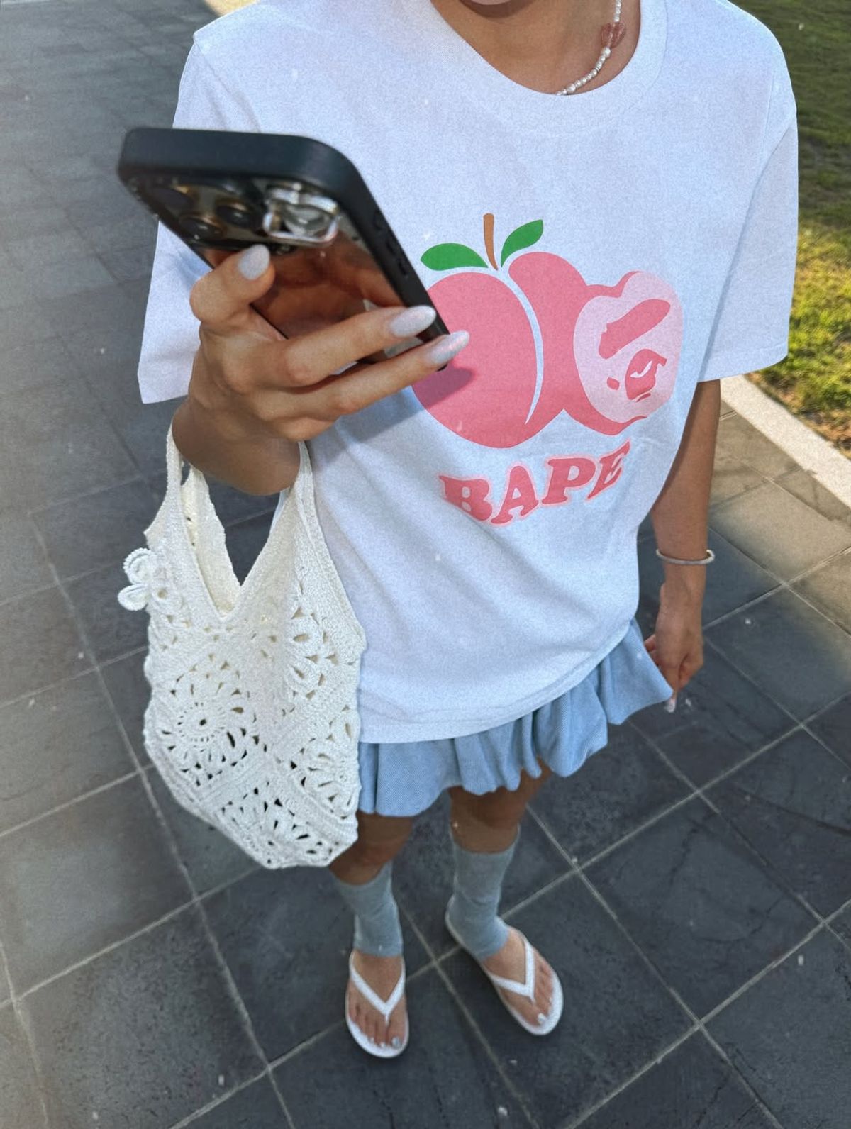 베이프(BAPE) 베이프 피치 티셔츠(W) WHITE