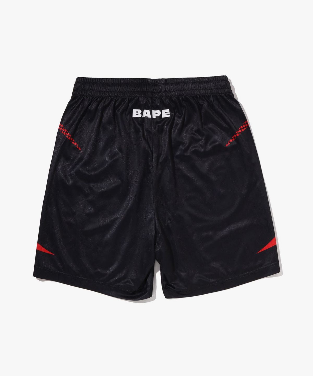 베이프(BAPE) 에이프 플레임 모노그램 자카드 릴렉스트 핏 풋볼 쇼츠(M) BLACK