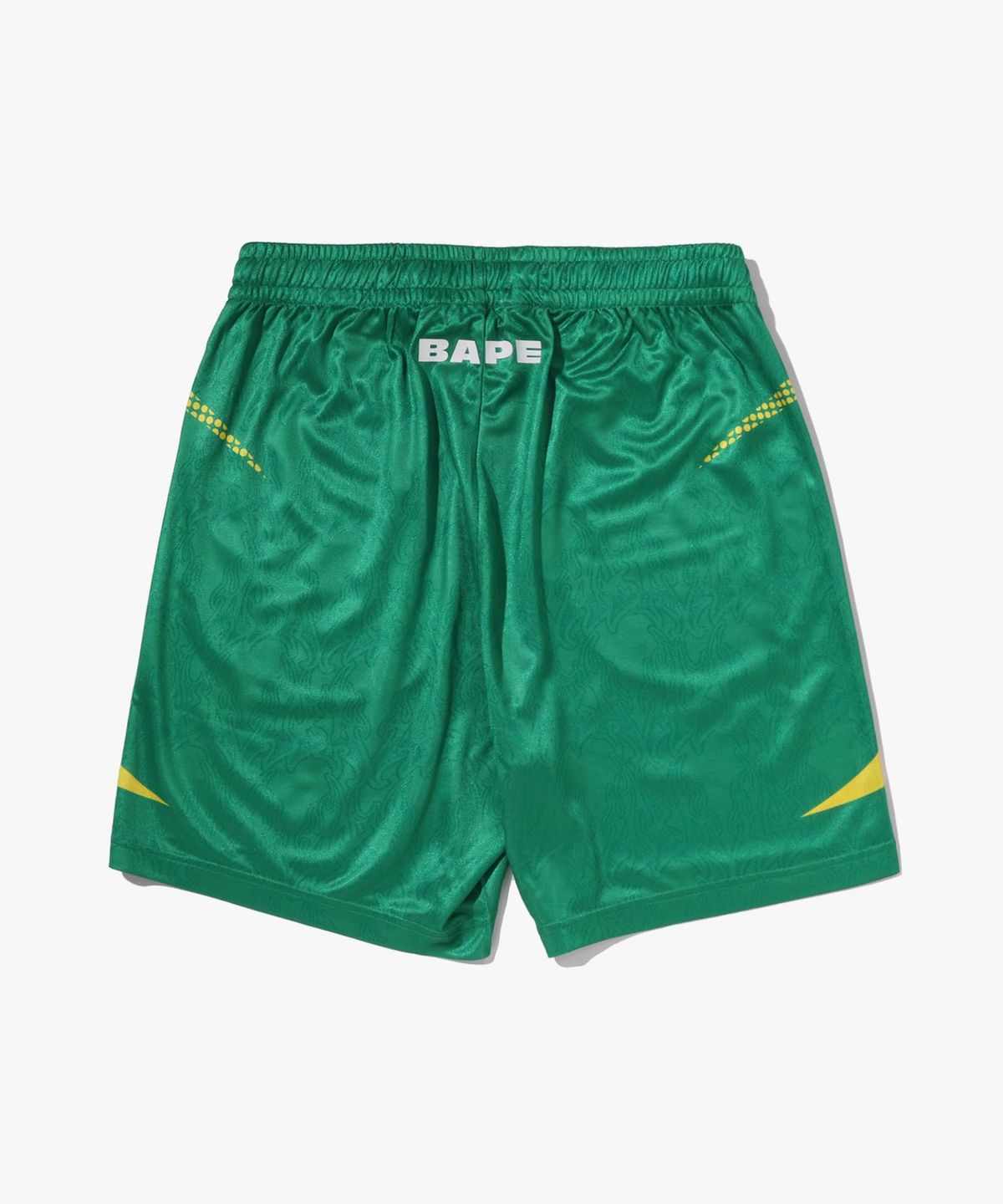 베이프(BAPE) 에이프 플레임 모노그램 자카드 릴렉스트 핏 풋볼 쇼츠(M) GREEN