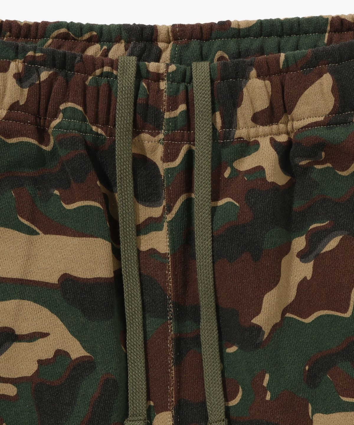 베이프(BAPE) 글리치 우드랜드 카모 릴렉스드 핏 스웨트 팬츠(M) GREEN