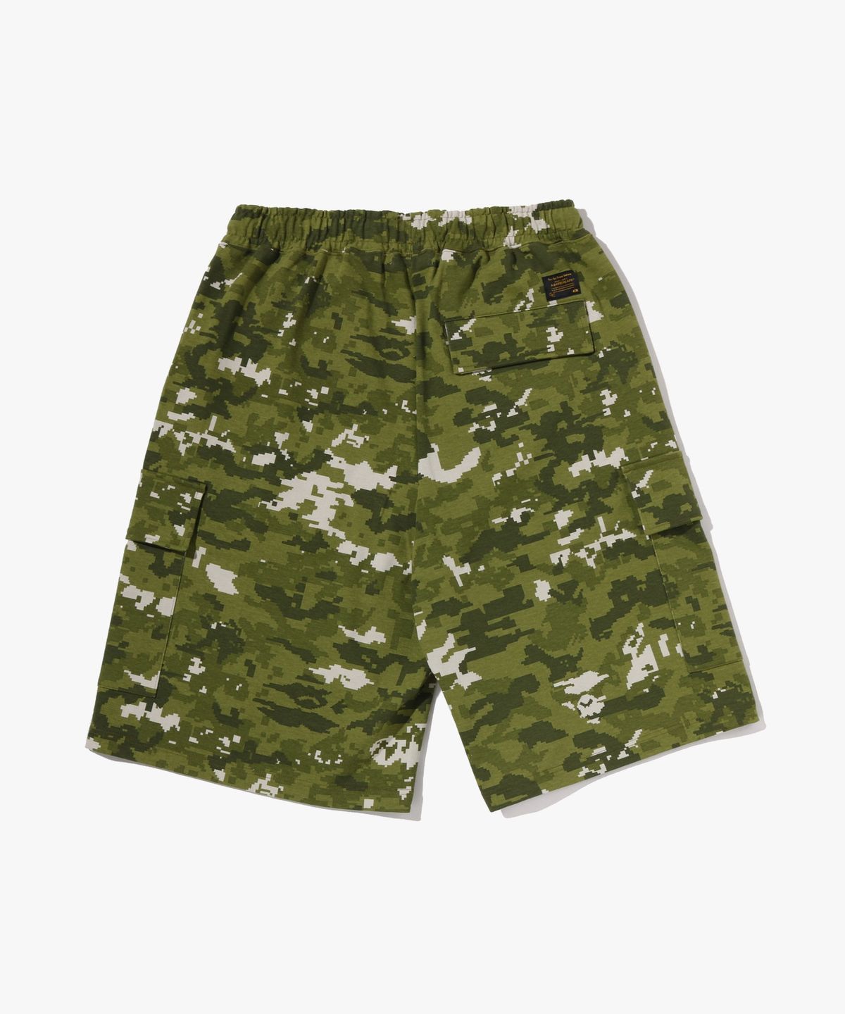 베이프(BAPE) 멀티 픽셀 카모 베이프 스타 로고 카고 릴렉스드 핏 스웨트 쇼츠(M) GREEN