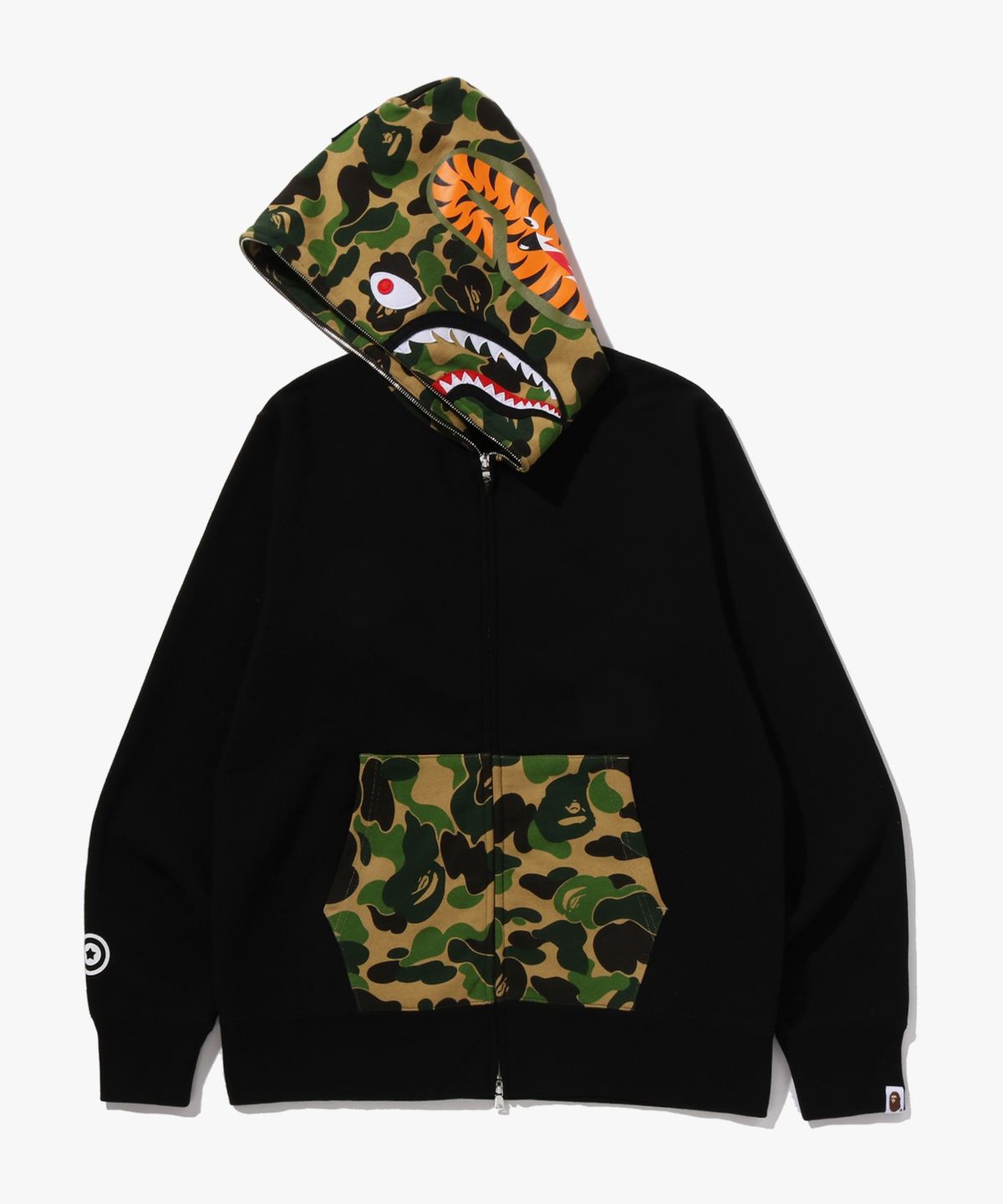 베이프(BAPE) ABC 카모 샤크 풀 집 후드(M) BLACK