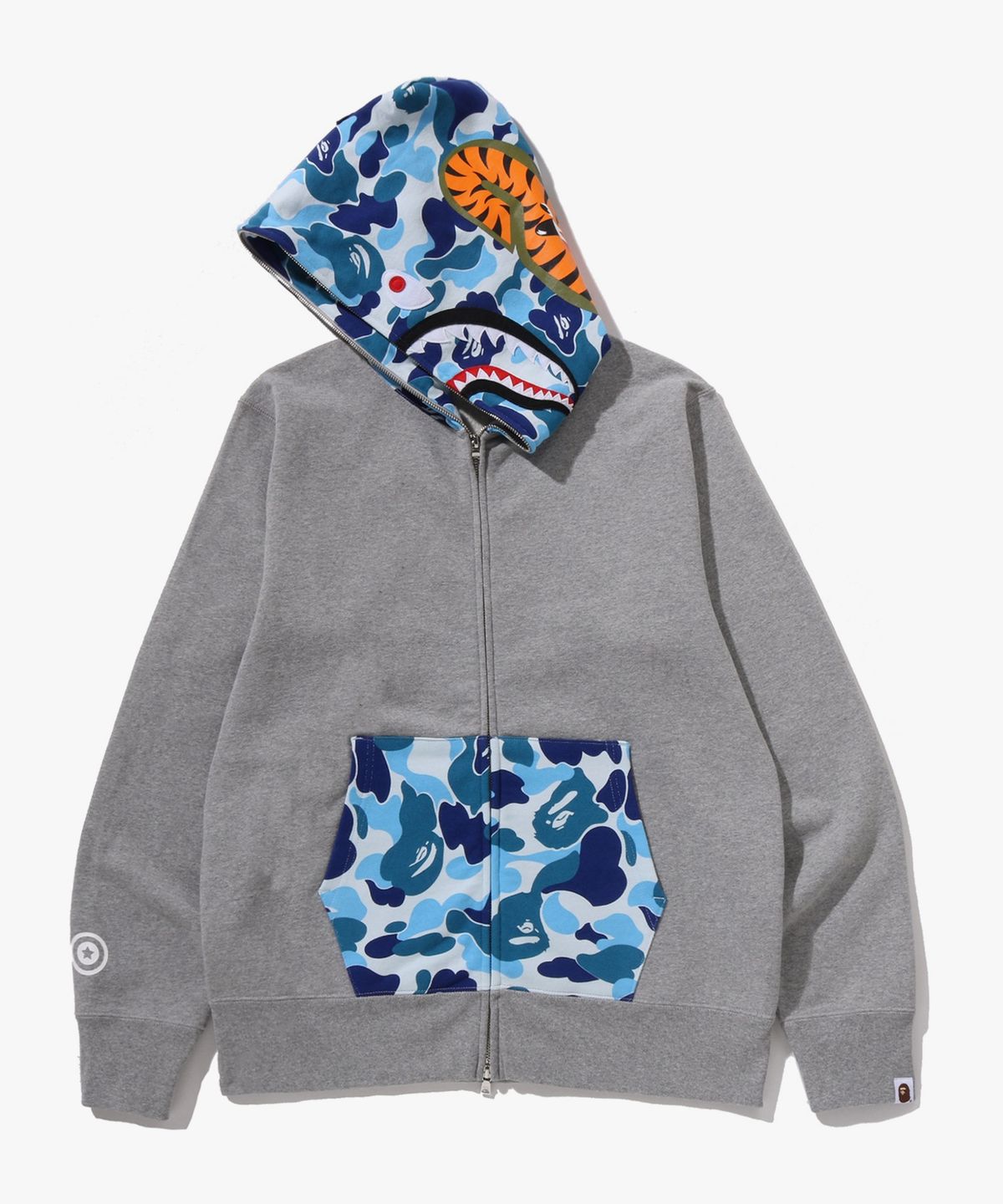 베이프(BAPE) ABC 카모 샤크 풀 집 후드(M) GRAY