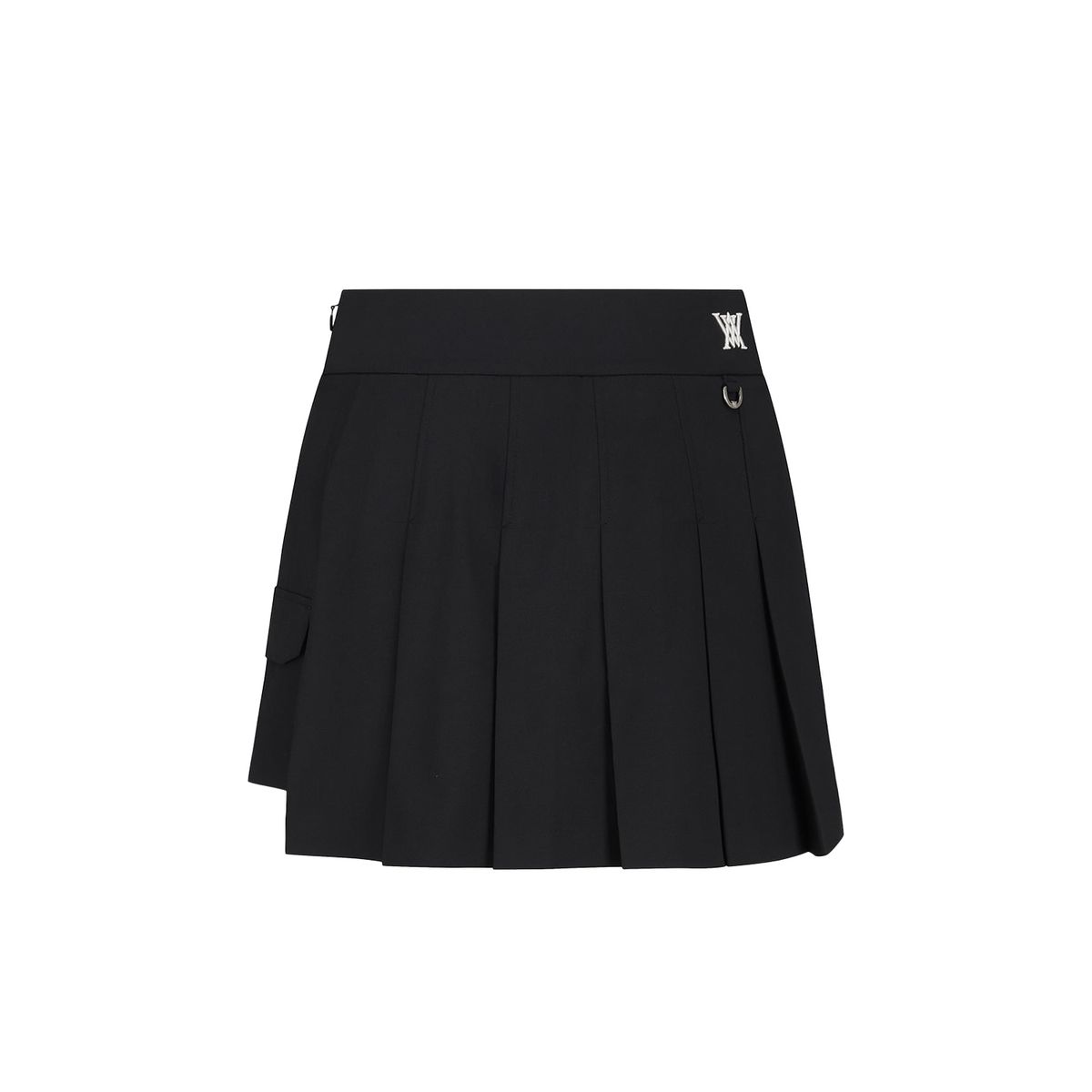 어뉴골프(ANEW GOLF) WOMEN OVER PLEATED HALF PANTS_BK