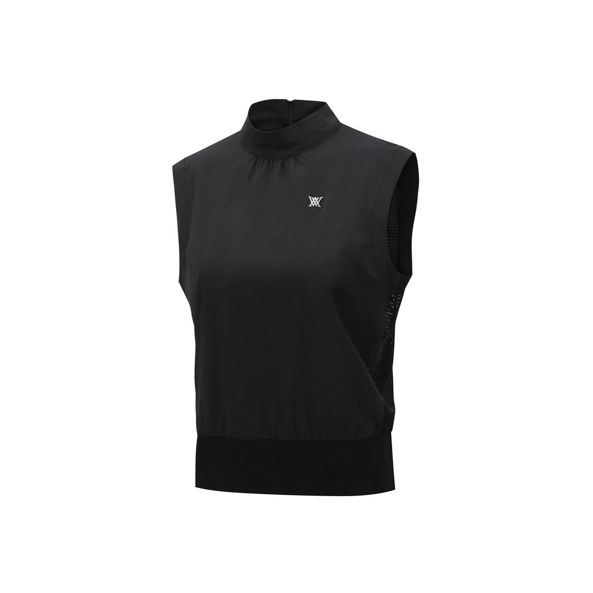 어뉴골프(ANEW GOLF) WOMEN BACK ZIP MOCK NECK VEST_BK