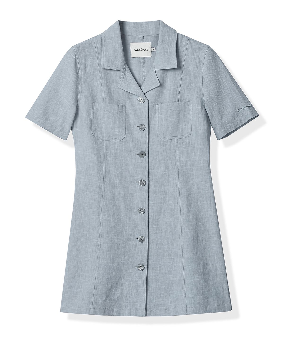 어반드레스(AVANDRESS) Linen Like jacket dress POWDER BLUE