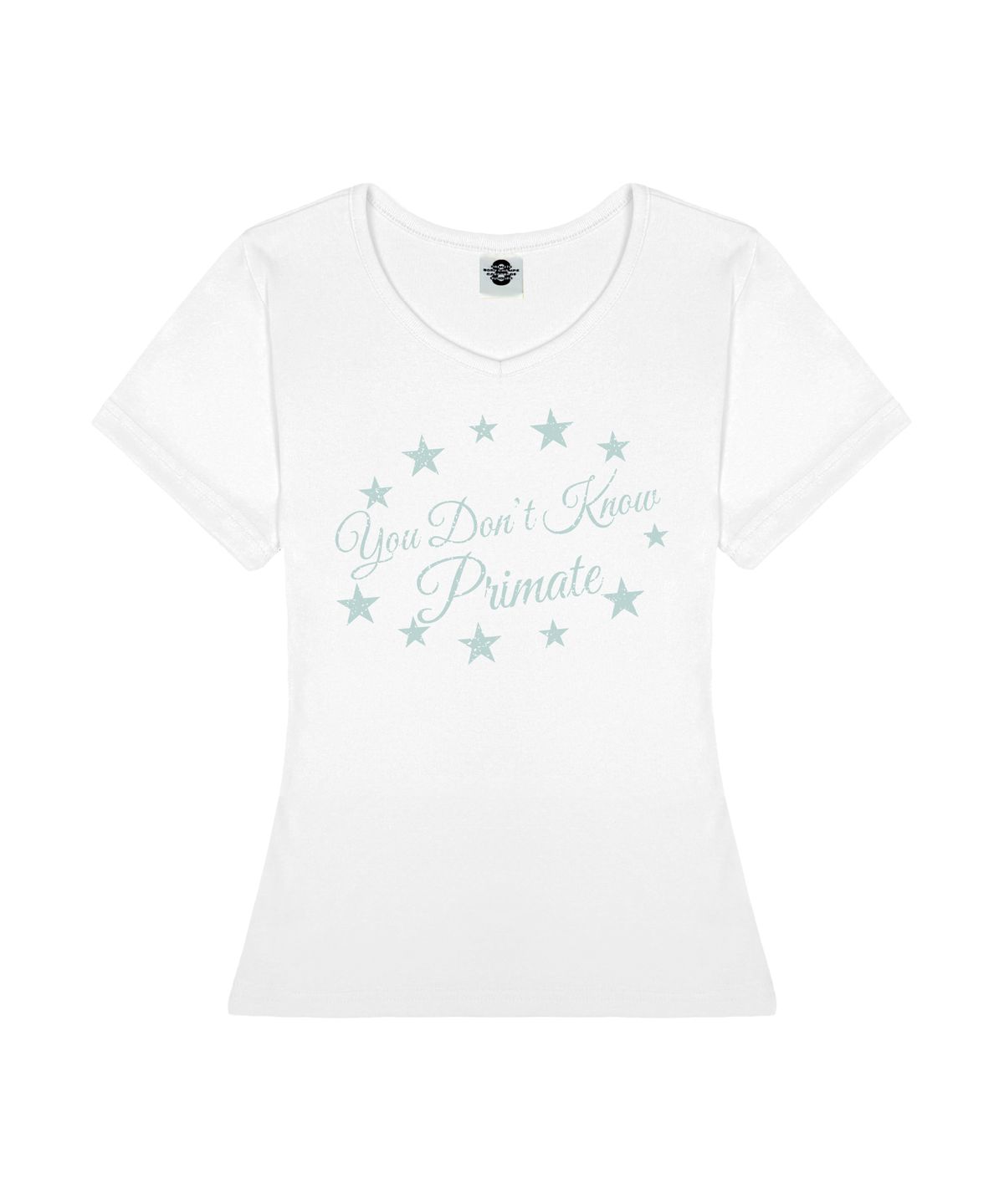 프라임에이트(PRIMATE) VINTAGE CIRCLE 여성 골지 브이넥 슬림핏 반팔티셔츠 6 COLORS