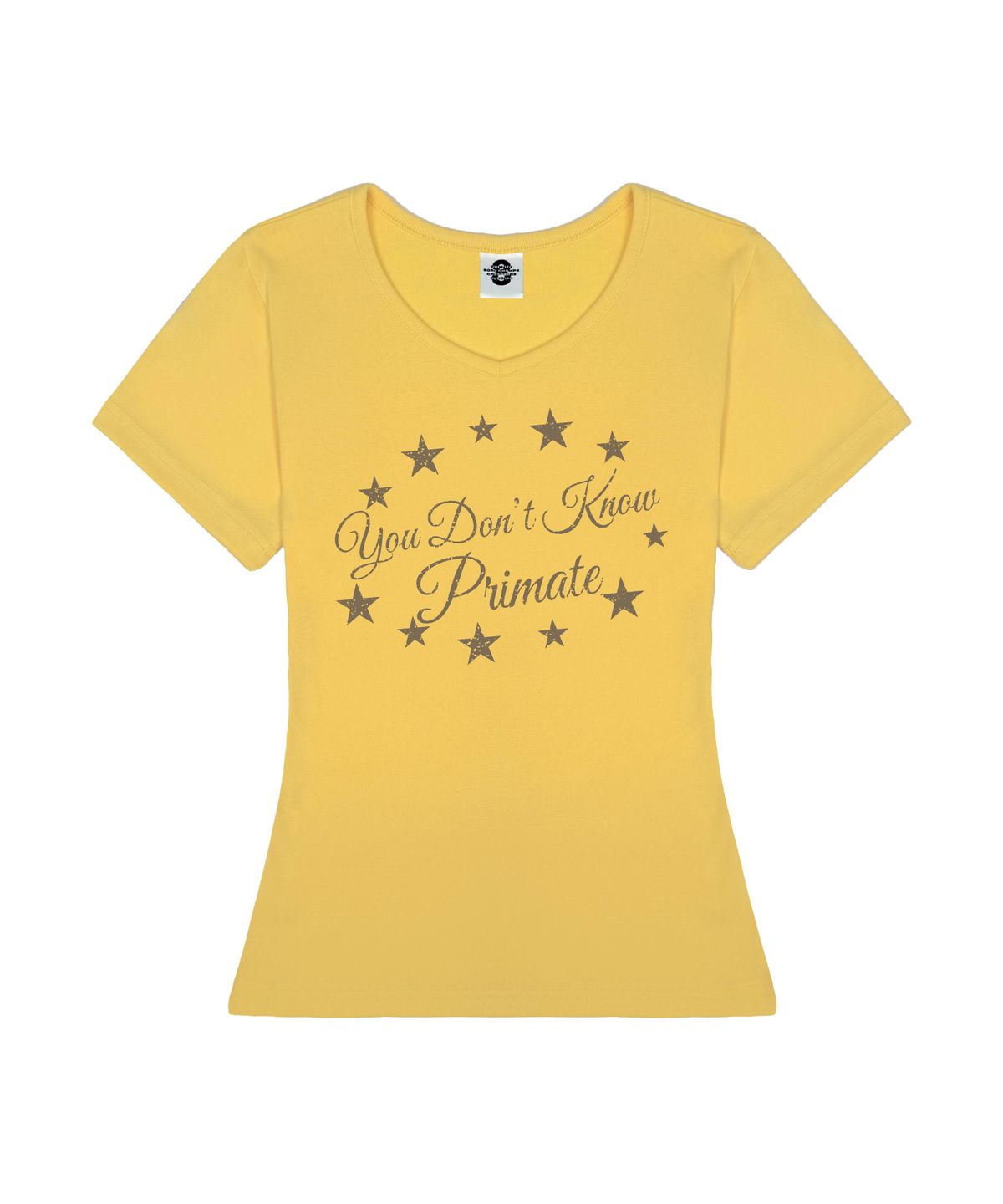 프라임에이트(PRIMATE) VINTAGE CIRCLE 여성 골지 브이넥 슬림핏 반팔티셔츠 6 COLORS