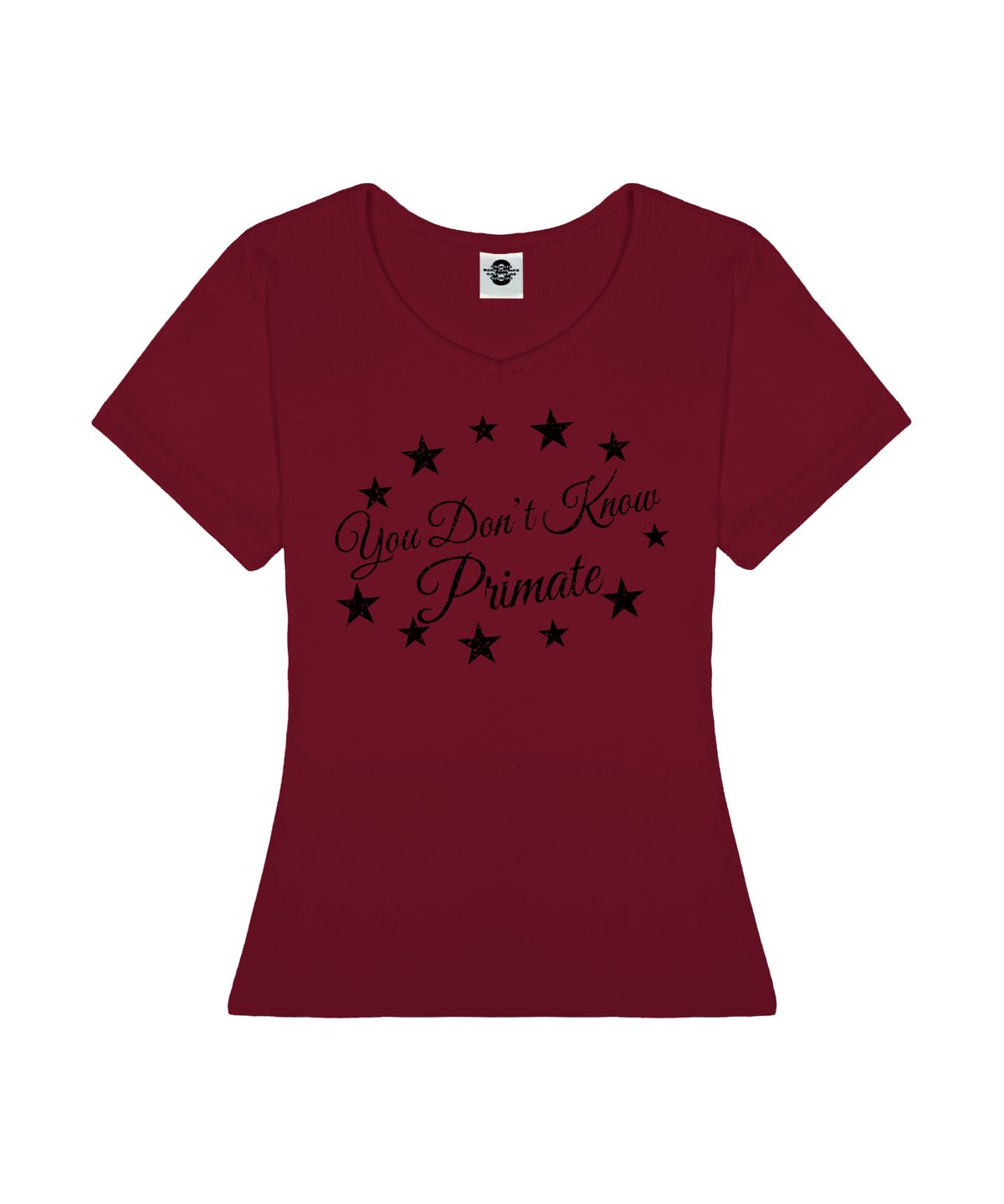 프라임에이트(PRIMATE) VINTAGE CIRCLE 여성 골지 브이넥 슬림핏 반팔티셔츠 6 COLORS