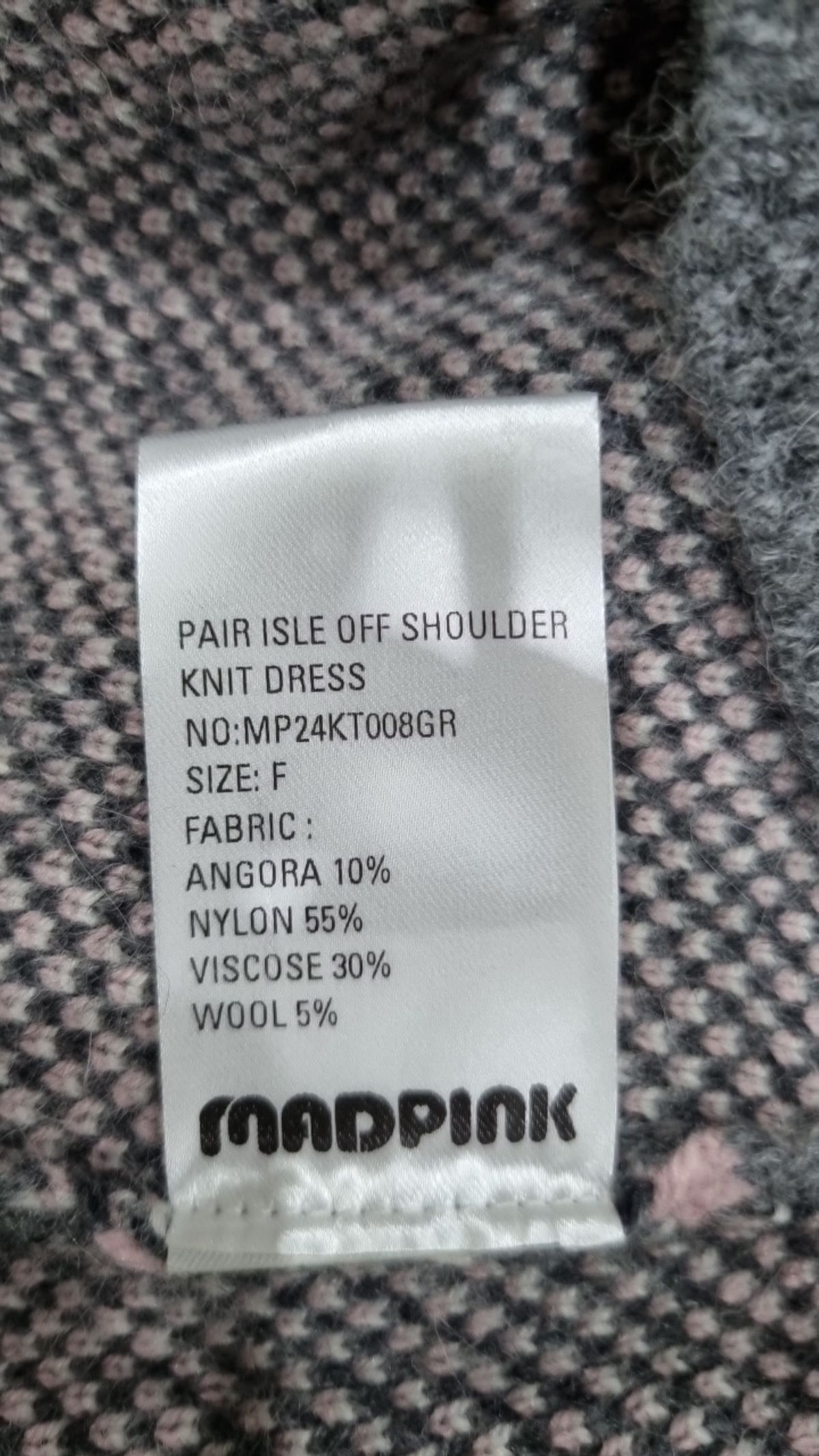 매드핑크(MADPINK) PAIR ISLE OFF SHOULDER KNIT DRESS F