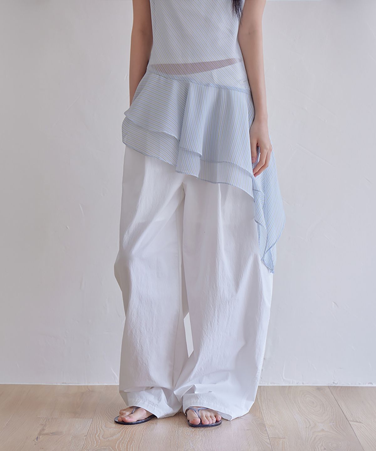 런던다다(LONDONDADA) Sheer Flare Layered Dress, BLUE
