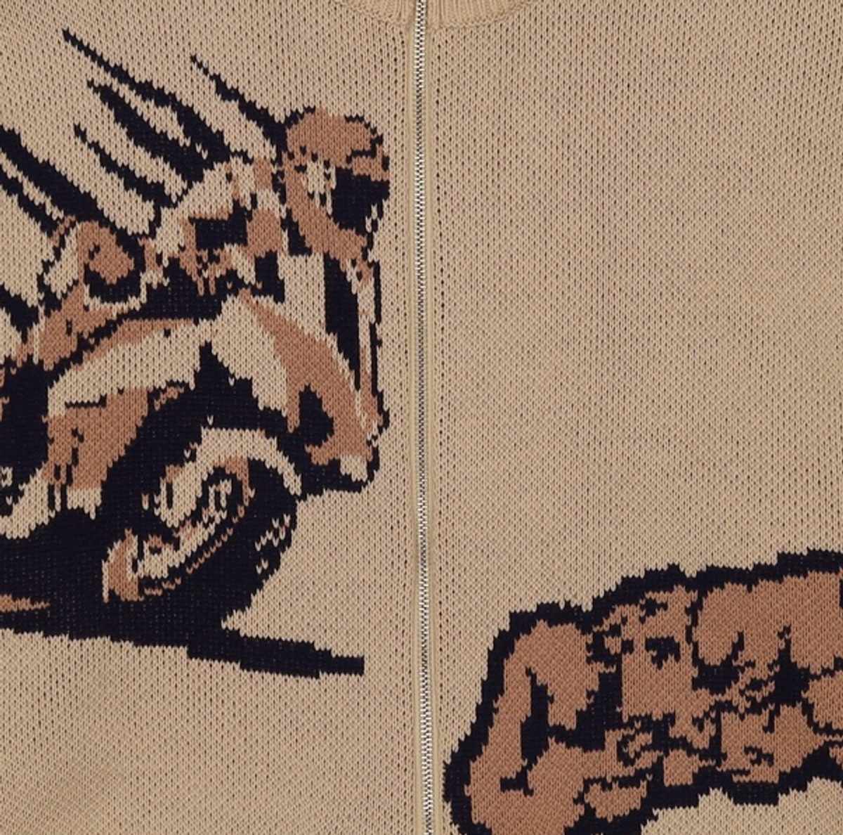 크리틱(CRITIC) Moto Gp Knit Zip-Up Beige M