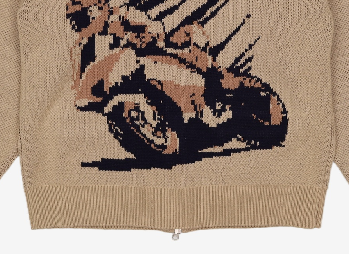 크리틱(CRITIC) Moto Gp Knit Zip-Up Beige M