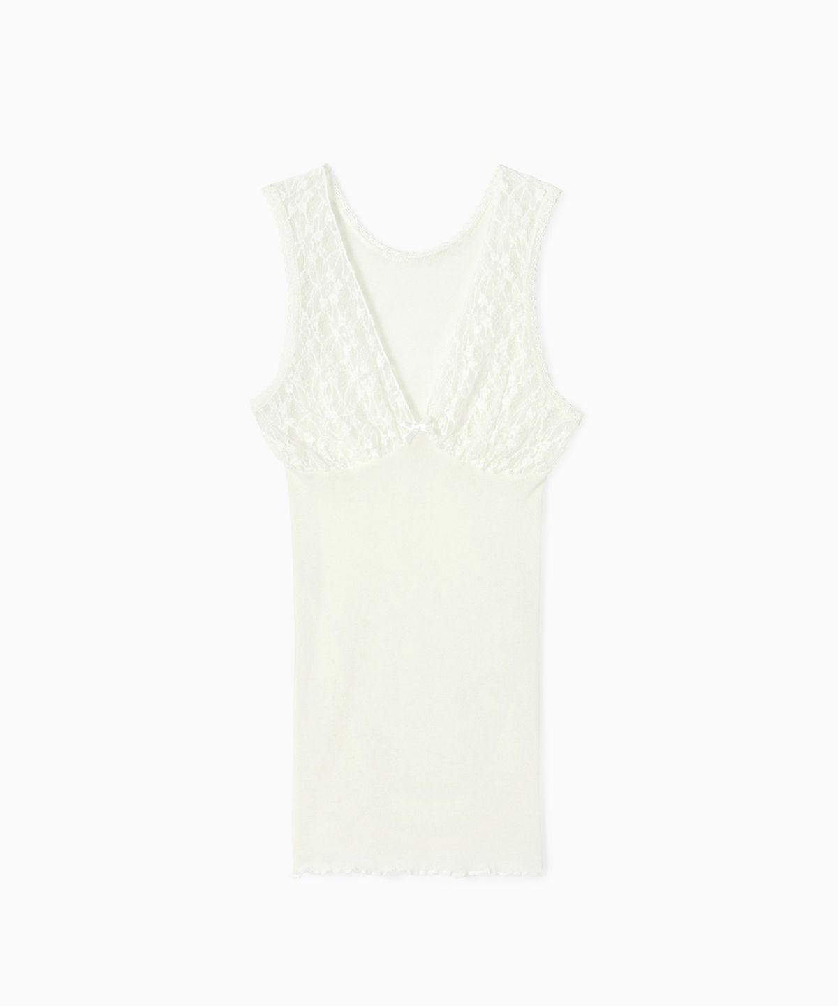 에스이오(s/e/o) DEEP V LACE SLEEVELESS IVORY
