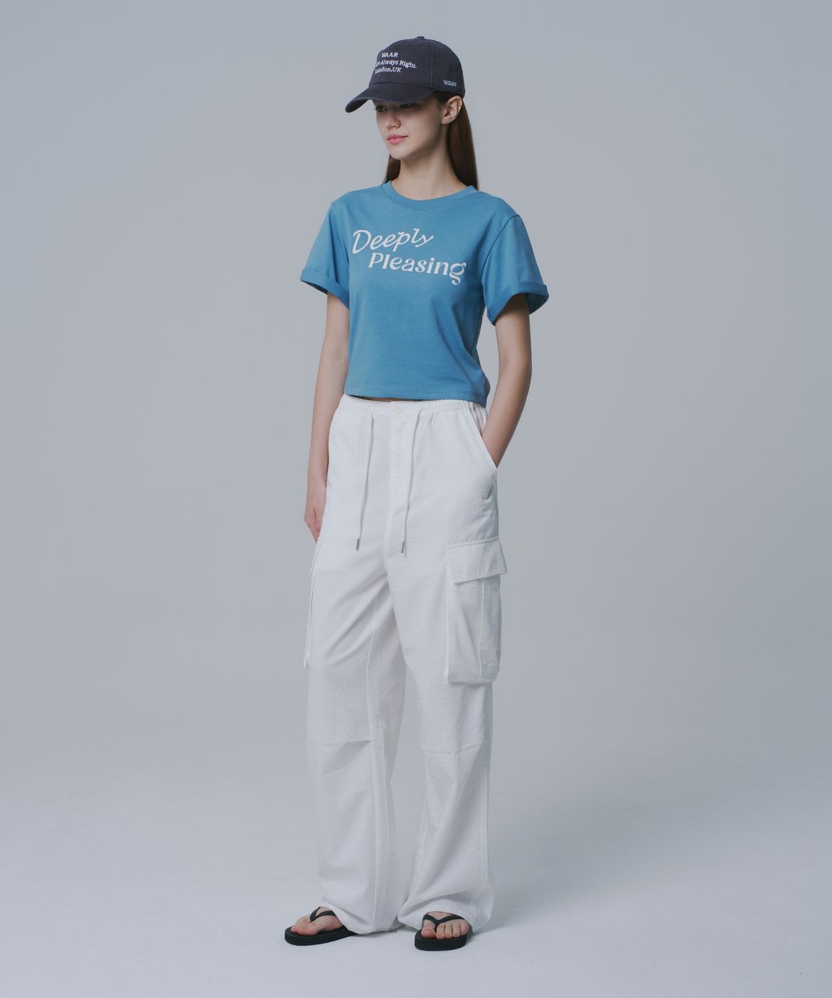 와르 포 우먼(WAARFORWOMAN) C003 와르 로고 캡_차콜
