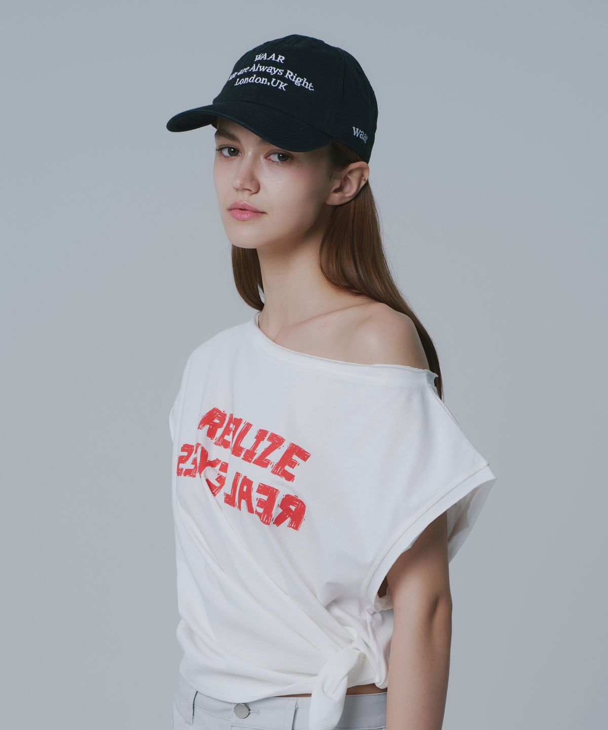 와르 포 우먼(WAARFORWOMAN) C003 와르 로고 캡_블랙