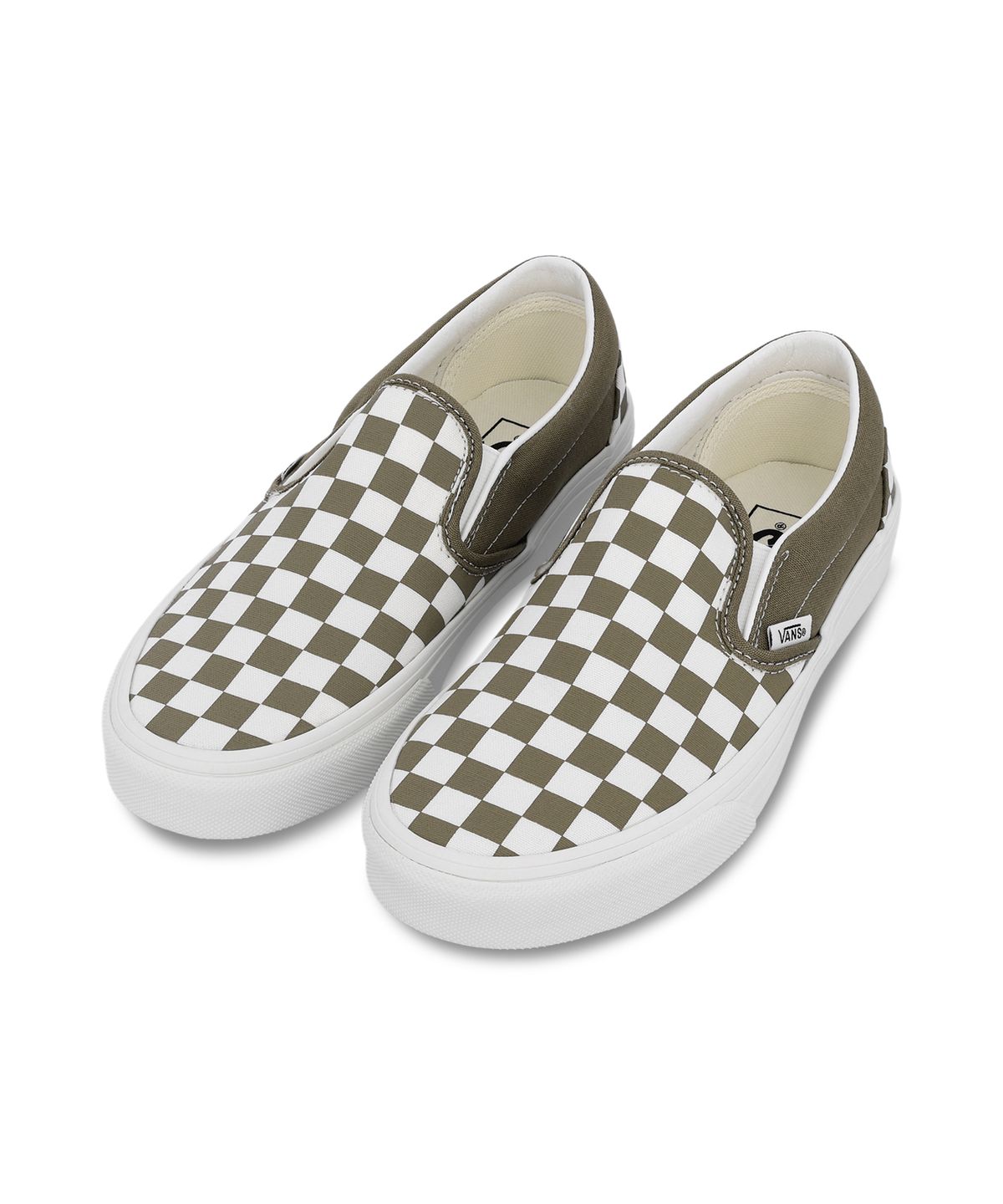 반스(VANS) 클래식 슬립 온 - (컬러 띠어리) 체커보드 올리브 브라운 / VN000Z7AOVB1