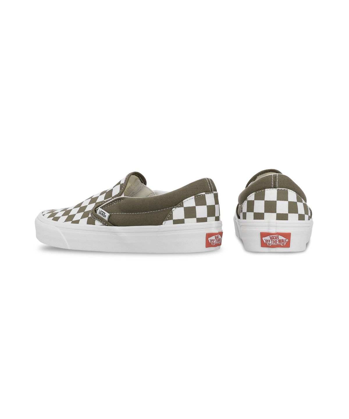 반스(VANS) 클래식 슬립 온 - (컬러 띠어리) 체커보드 올리브 브라운 / VN000Z7AOVB1