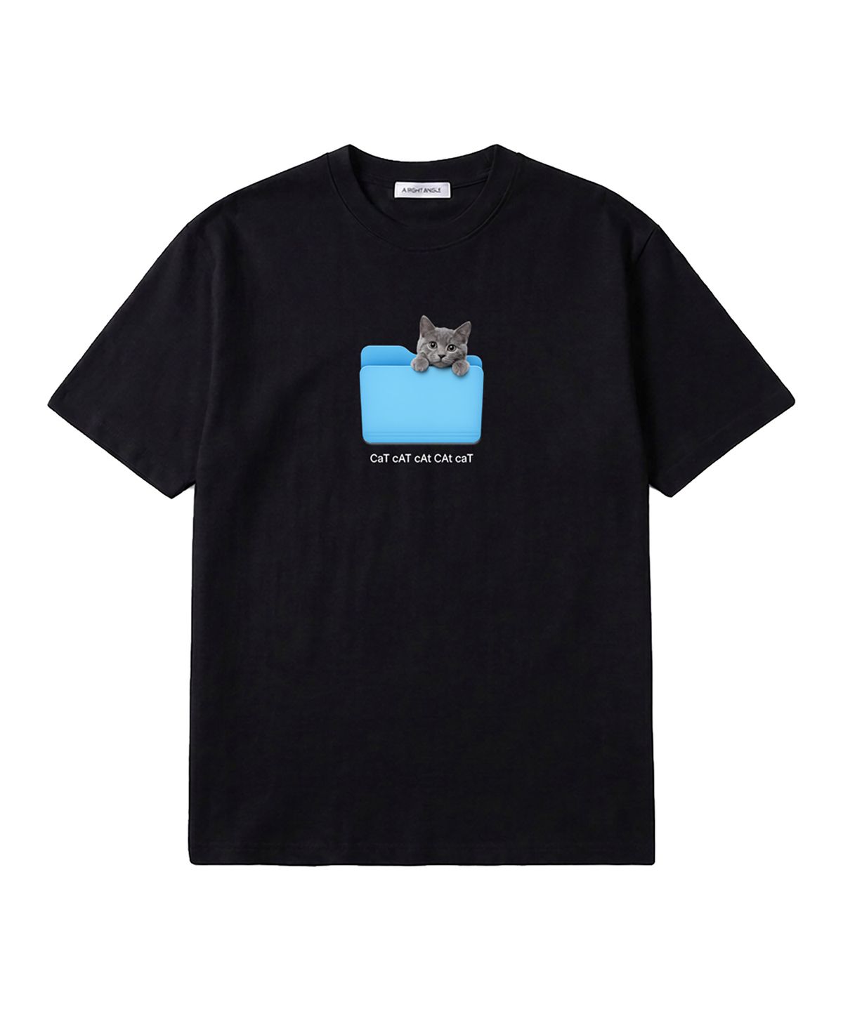 어라이트앵글(ARIGHTANGLE) CAT FOLDER LOOSE TEE(2 COLOR)