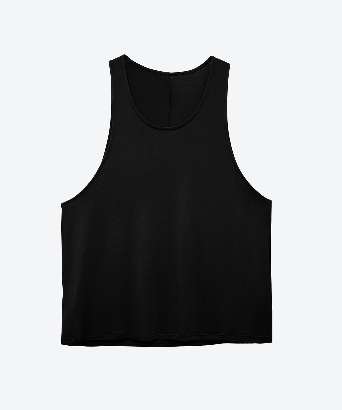 언티지(UNTAGE) 내로우 숄더 실키 민소매 티셔츠[Black(UNISEX)]_UTT-ST64
