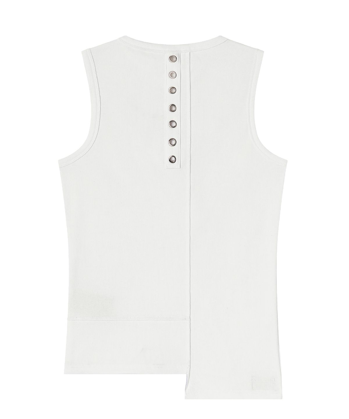 하프앤하프(HALF AND HALF) Asymmetrical Layered Sleeveless Top WH (eyelet)