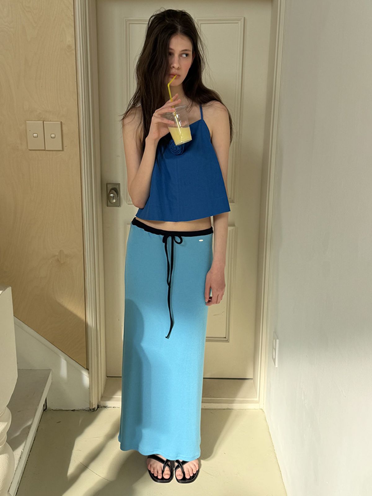 뮈르뮈르(MURMURE) 포비 린넨 로즈 뷔스티에_Poby Bustier