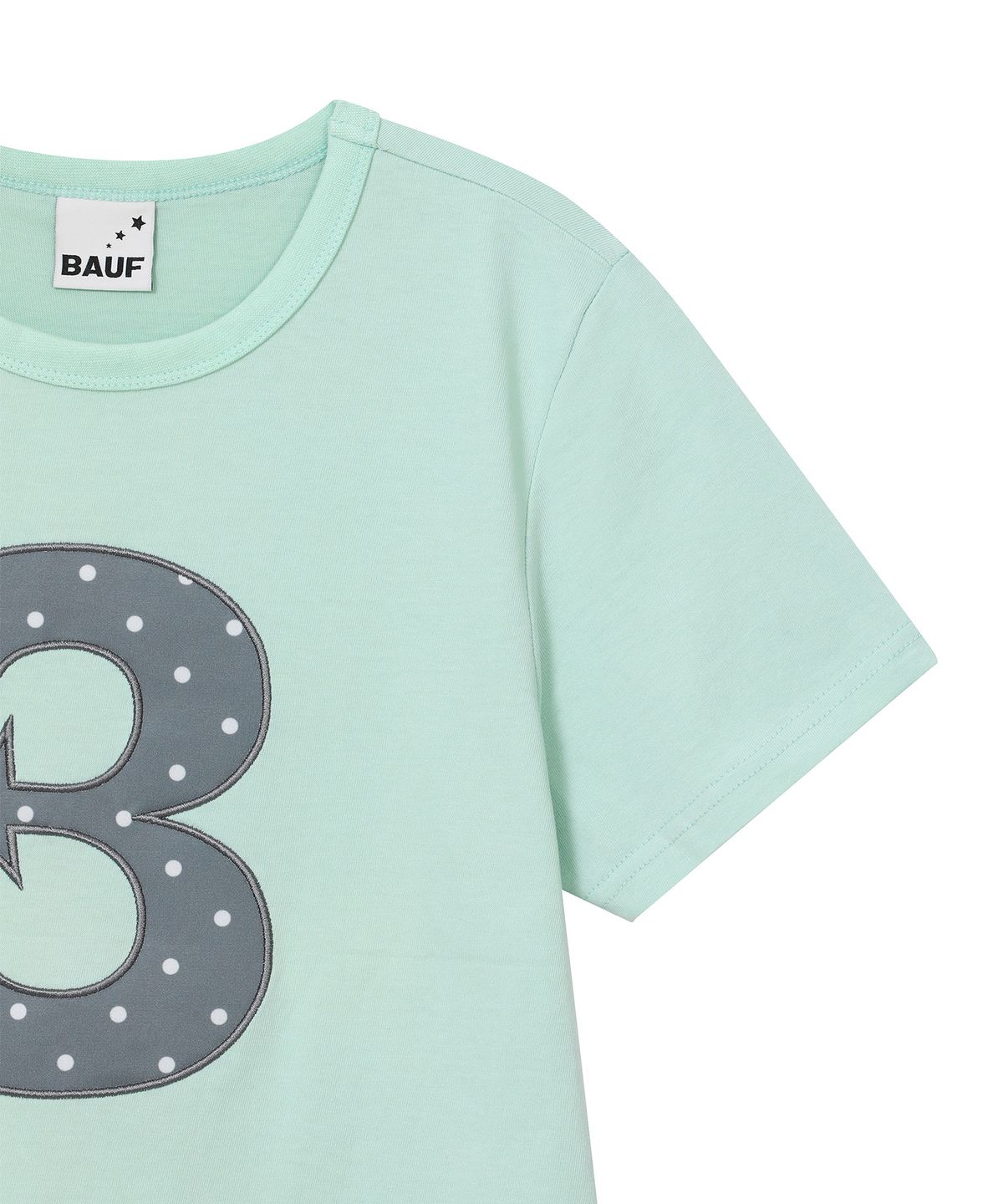 바우프(BAUF) 3 logo 도트 슬림핏 티셔츠 [민트]