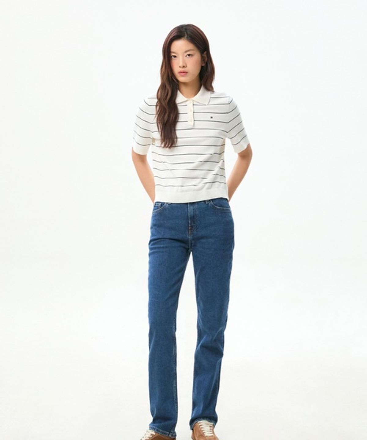 타미힐피거(TOMMY HILFIGER) 스트라이프 피케 폴로 티셔츠 (T22G6KTO011WT20X8)