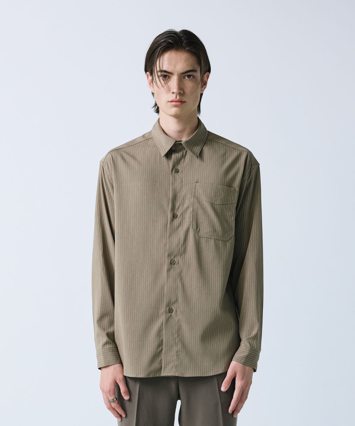 에스에스와이(SSY) 브리즈 라인 스트라이프 셔츠 브라운