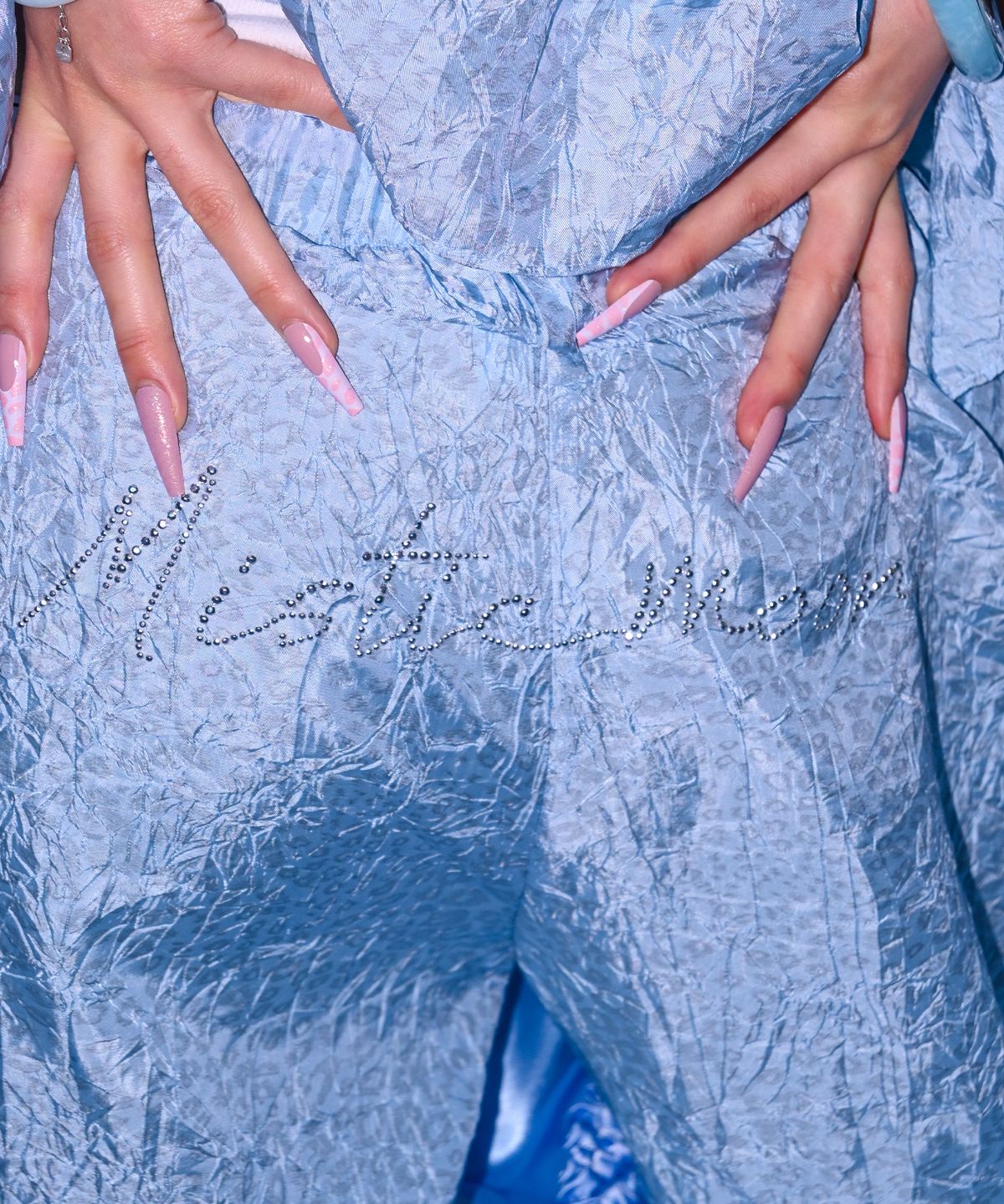 미스틱문(MISTIC MOON) 호피 레오파드 클럽 파자마 팬츠 (BLUE)