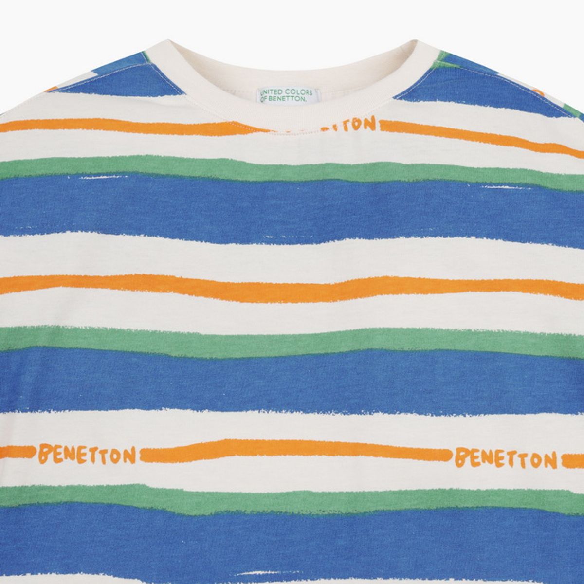 베네통키즈(BENETTONKIDS) [Online Exclusive] 크레용 스트라이프 티셔츠_QATS04641BL