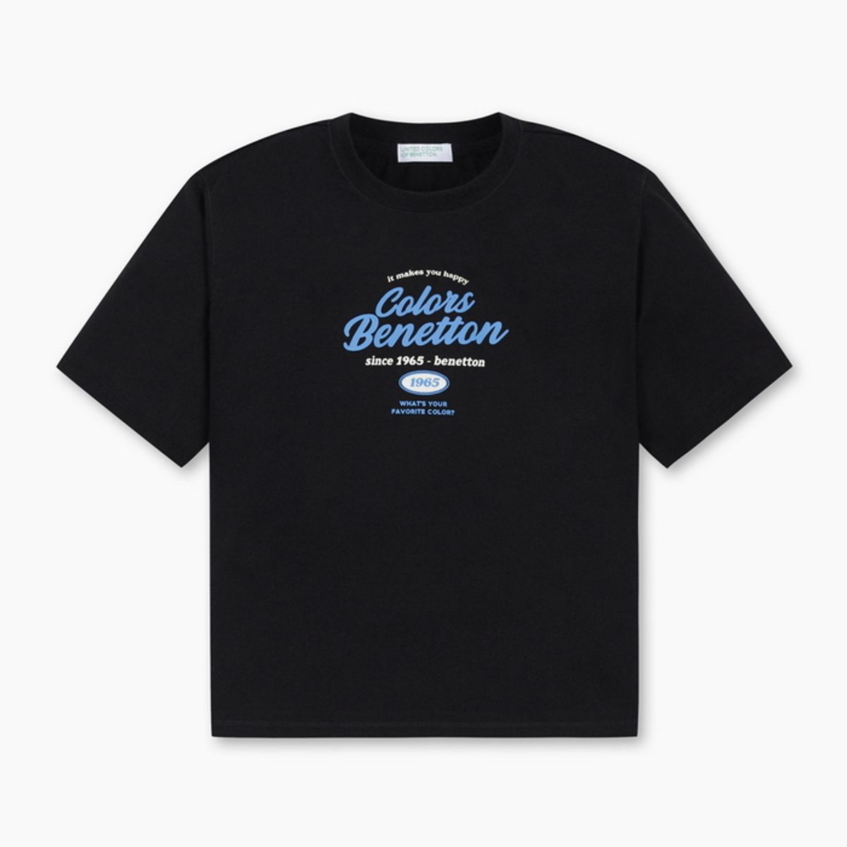 베네통키즈(BENETTONKIDS) [Online Exclusive] 5부 그래픽 티셔츠_QATS01641BK